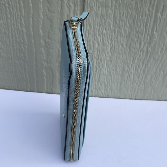 Kate Spade Wallet Light Blue 8''x4''x1'' Blue Cow Leather Zip Around‎ Logo boho - Picture 14 of 14